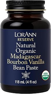 LorAnn Oils Reserve Natural Organic Madagascar Bourbon Vanilla Bean Paste – Pure and Organic Bean Extract for Baking, Madagascar Flavor, Bourbon Vanilla, 4 Ounce