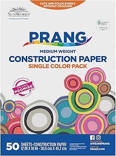 Prang SunWorks 6707 Construction Paper, 58 lbs, 12 x 18, Brown, 50 Sheets/Pack