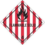 Labelmaster HML5S Flammable Solid Worded Label, Paper, Hazmat, 4" x 4" (Pack of 50)