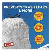 ForceFlexPlus Tall Kitchen Drawstring Trash Bags -13 Gallon White Trash Bag by Glad – 1 Count (Pack of 600), 13.0 gallons, Plastic, White, Pack of 6