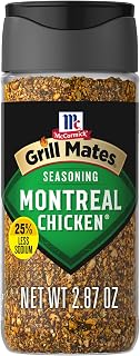 McCormick Grill Mates 25% Less Sodium Montreal Chicken Seasoning, 2.87 oz (Pack of 6)