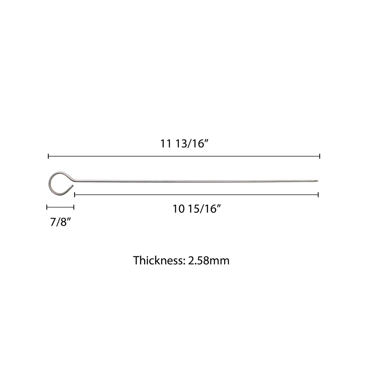 Thunder Group 12 Inch, Oval / Silver / 1 Barbecue Skewers
