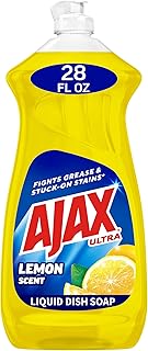 Ajax Ultra Liquid Dish Soap Lemon Scent, Super Degreaser, 28 oz Bottle