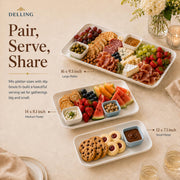Delling Porcelain Serving Platter Set, 16/14/12 Inch, White