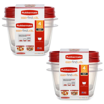 Clear Food Storage Kitchen Organization Containers by Rubbermaid – 2 Pack, 2 cups, Clear, Pack of 4, Model 2067184