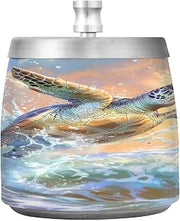 Sea Turtle Jumping Splash Ashtray with Lid, Outdoor Ashtrays for Patio