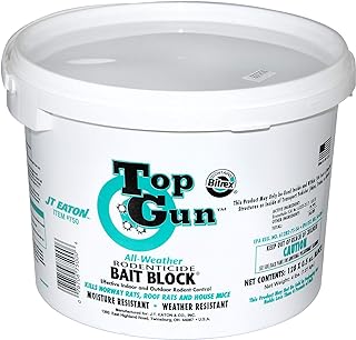 JT Eaton Top Gun All-Weather Bait Blocks – Weather-Resistant Rodenticide for Effective Rat & Mouse Control