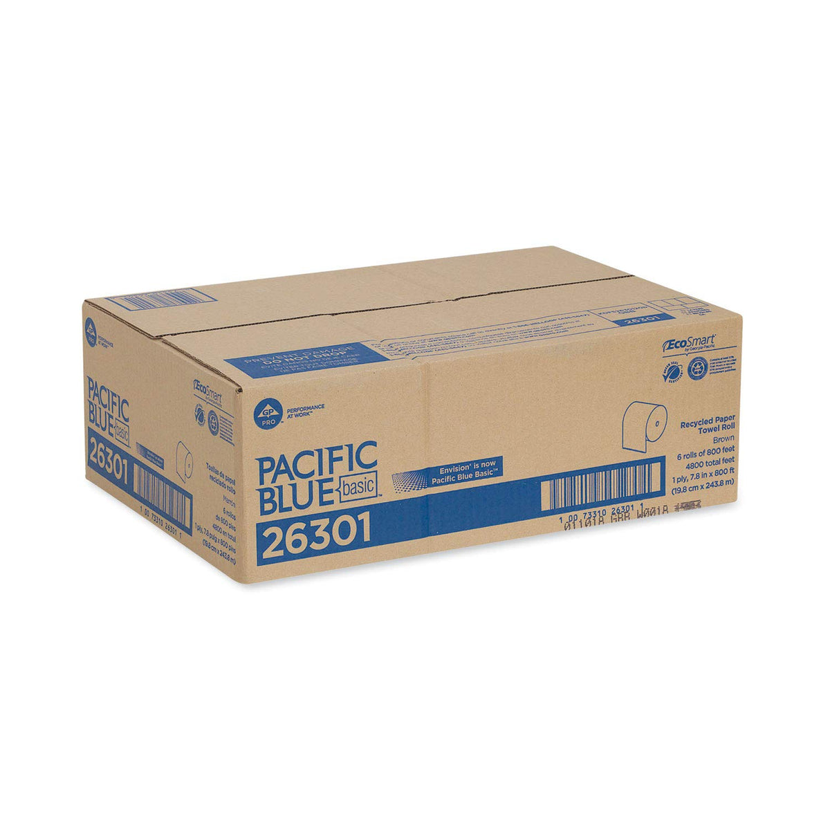 Georgia Pacific 26301 Envision Towel Roll Paper – Hi Capacity, 7.875" x 800", Brown