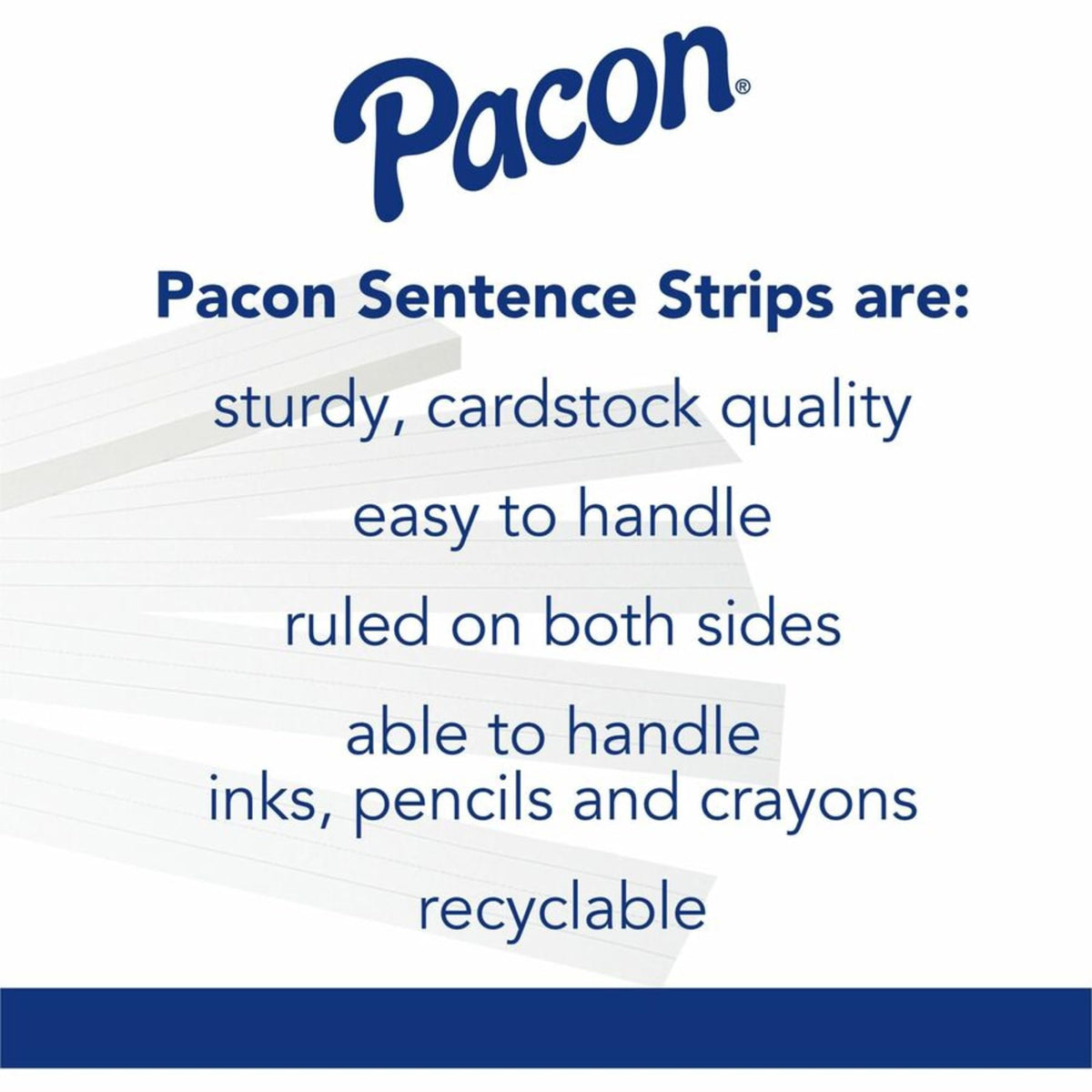® Peacock® Super-Bright Sentence Strips by Pacon – True, Tagboard, Assorted Colors, Pack of 100, Model P1733