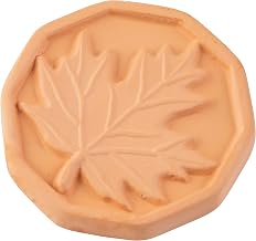 Tablecraft 11873 Brown Sugar Saver, Terra Cotta Ceramic with Decorative Leaf Design, Reusable Moisture-Control Insert to Keep Brown Sugar Soft, Ideal for Spices, Snacks and Dried Goods, 2.5" Diameter