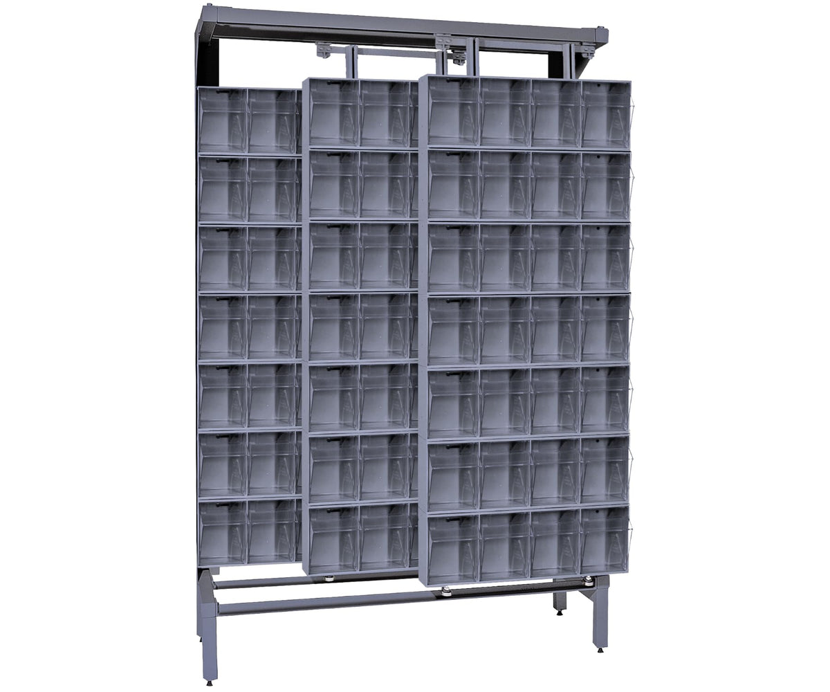 QUANTUM STORAGE SYSTEMS 77" H x 48" W x 18" D / 112 Drawers Free Standing Slider Systems Gray / Gray Storage Drawer Units