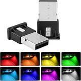2PCS Mini USB LED Light, Car Interior Lights, 8 Colors RGB Dynamic Gradient Brightness Interior Atmosphere Lamp, Mini USB Adjustable Brightness Interior Lighting Decor Fit for Home Car Laptop