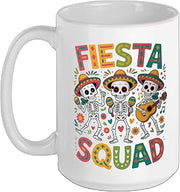 Fiesta Squad Drinking Ceramic Mug, White, 15oz