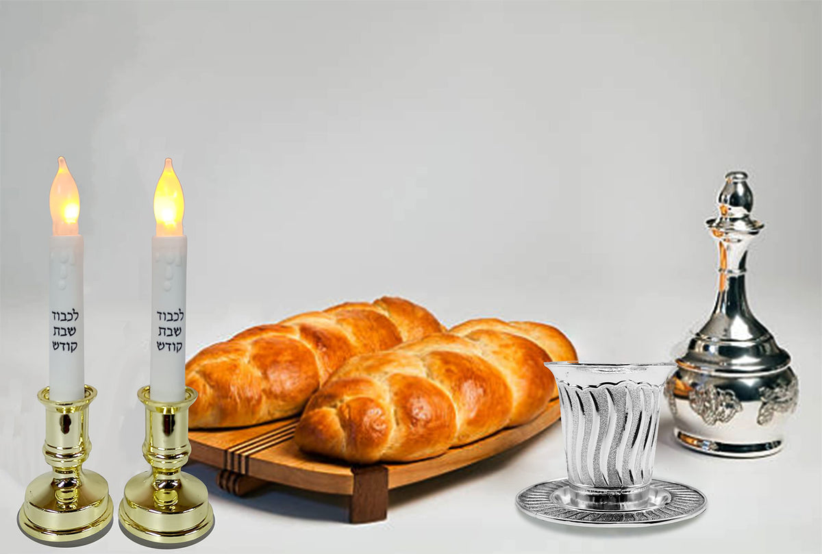 Ner Mitzvah Kiddush Goblet with Tray, 6 Ounces, Modern Design