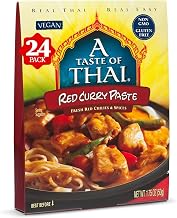 A Taste of Thai Red Curry Paste – Authentic & Natural Ready-to-Use Thai Curry Paste – Vegan, Gluten‑Free & Non‑GMO – Rich, Aromatic Flavor for Curries, Stir‑Fries, Soups & Dips - 1.75 oz (Pack of 24)