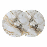 Abstract Natural Art Marble Pattern Round Placemats Set of by TOUBE – 2PCS-13in, Polyester, White Turmeric, Pack of 2, Model TUE202608171786957427833286047