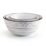 Pfaltzgraff Trellis Serving Bowl Set, Stoneware, White, Set of 3