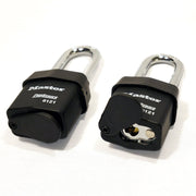 Three (3) High Security Pro Series Padlocks w/6 Keys by Master Lock – 3 Pack, Alloy Steel, Black, Pack of 3, Model 6121NKALF-4