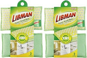 Libman 336 Power Scrub Dots Kitchen and Bath Sponge - 2 PACK (4 Sponges)