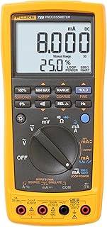 Fluke 789 ProcessMeter, Includes Standard DMM Capabilities, Measure, Source, Simulate 4-20 mA signals, and Built-In 24 V Loop Supply