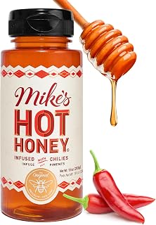 Mike's Hot Honey America's #1 Brand of Hot Honey, Spicy Honey Infused with Chili Peppers, Certified Kosher, Gluten-Free, Paleo-Friendly, Sweet Heat, Perfect for Hot Sauce Lovers (10oz Bottle, 1 Pack) | America's #1 Brand of Hot Honey, Sweet heat, Certified Kosher, gluten-free, paleo-friendly, perfect for pizza, wings, & more.