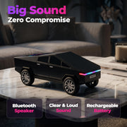 Cybertruck Wireless Bluetooth Speaker w/ Front LED Lights by Max Power – Plastic, Nickel, Black, Model MC580BK
