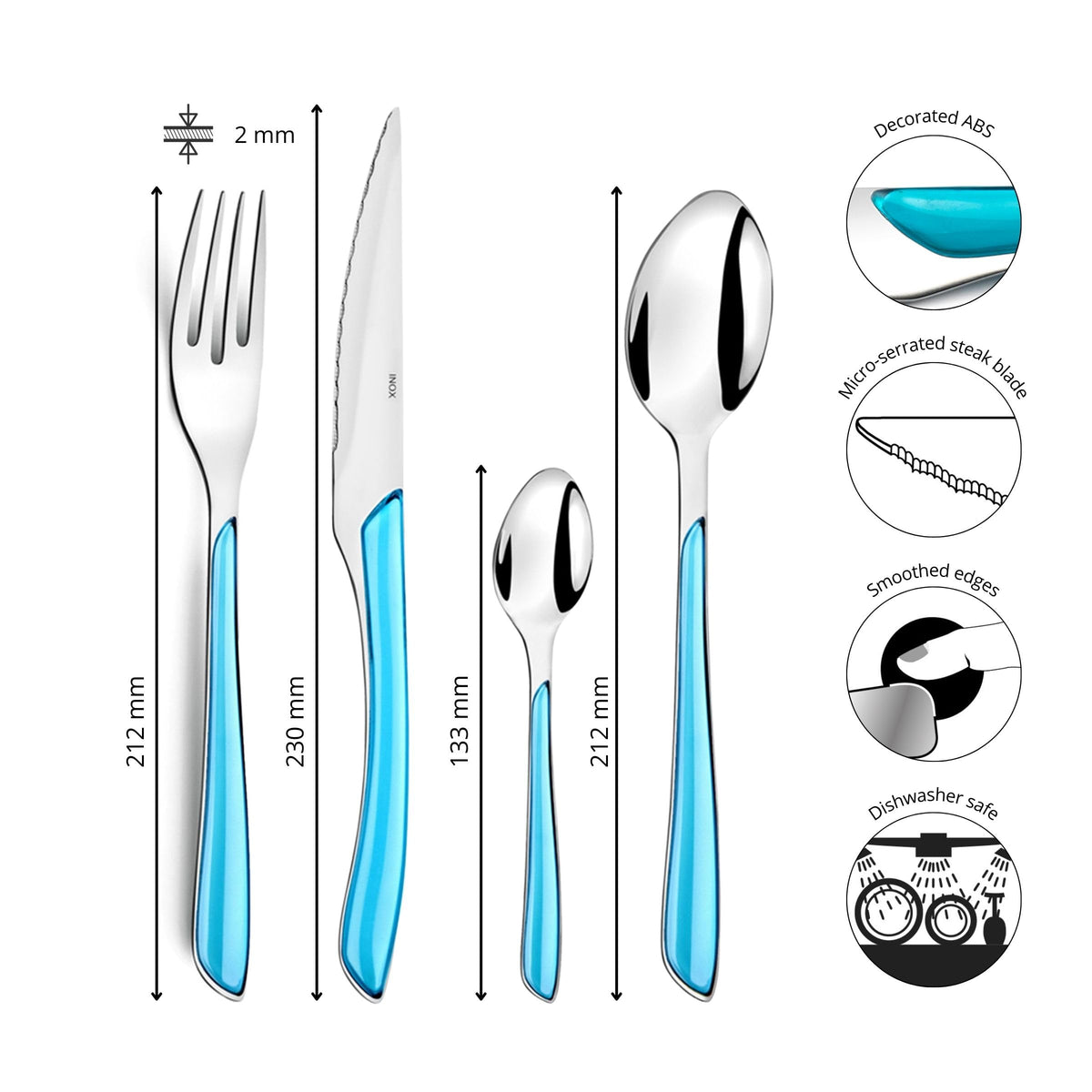 Amefa 32 Piece Cutlery Set for 8 People / Turquoise / 1 Flatware Sets