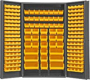 Durham 14 Gauge Steel Cabinet with 192 Polyethylene Hook-On Bins, SJC-BDLP-192-95