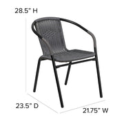 Flash Furniture Grey / Set of 4 / Contemporary Patio Dining Chairs