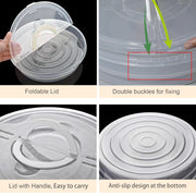 SwinDuck Pizza Storage Container, 12 Inch Round with Divider and Handles, Clear 2 Pack