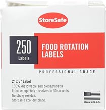 Cambro 23SLINB250 Food Rotation Labels Dissolvable 2"Wx3"D Blank Labels Case of 1