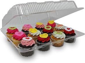 Detroit Forming LBH9222 Clear Hinged Cupcake or Muffin Container 100 Per Case | Dozen/12 Compartment, Clear, Hinged Lid, H...