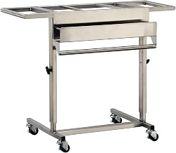 140 Mise En Place Ingredient Cart, Metal, Portable Food Prep Station Cart