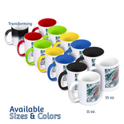 3dRose Hanukkah Menorah Cartoon Mug, 11oz Ceramic, Two-Tone Blue
