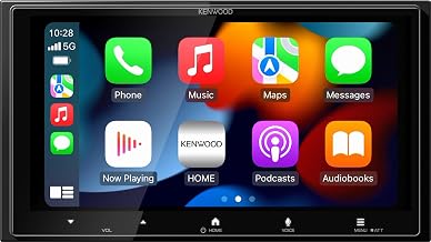 Kenwood DMX8710S Digital Multimedia Receiver, 6.92" Capacitive Touchscreen, Wireless Apple CarPlay & Android Auto, Bluetooth 5.3, SiriusXM Ready, High-Res Audio, Dual Camera Inputs
