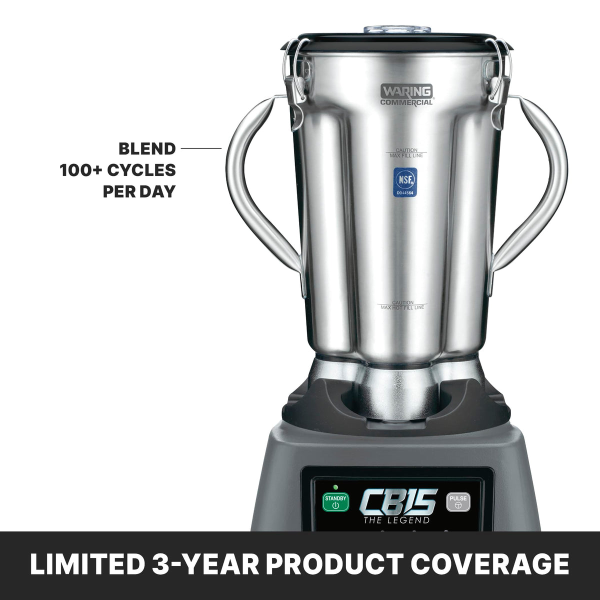 Waring SS Container | Blade and Lid / 1-Gallon / Silver Blender Replacement Parts