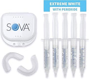 SOVA White - Teeth Whitening Kit - Includes 2 Custom-Fit Trays, 5 Whitening Gel Applicators & Protective Case - Peroxide for Extreme Whitening - BPA, Latex, Phthalates & PVC Free