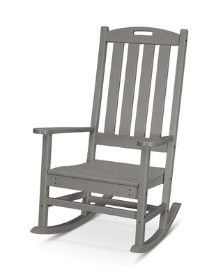 ® Nautical Porch Rocking Chair in Slate Grey by Polywood – 2' 3.18" x 3' 6" x 4' 5.88", High Density Polyethylene (HDPE), Slate Grey, Model R145GY