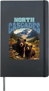 North Cascades National Park Hardcover Journal, Black