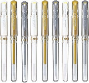 Uni-Ball Signo UM-153 Broad Point Gel Impact Pen, 1.0mm, White/Gold/Silver, 3 pens each/Total 9 pens (Japan Import)