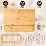 Aisoso Charcuterie Board Set, Bamboo with 4 Knives, Natural