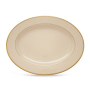Tuxedo 16" Oval Serving Platter by Lenox – 3.20 LB, Bone China, Ivory, Model 6046213