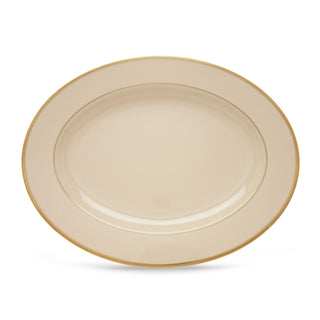 Tuxedo 16" Oval Serving Platter by Lenox – 3.20 LB, Bone China, Ivory, Model 6046213