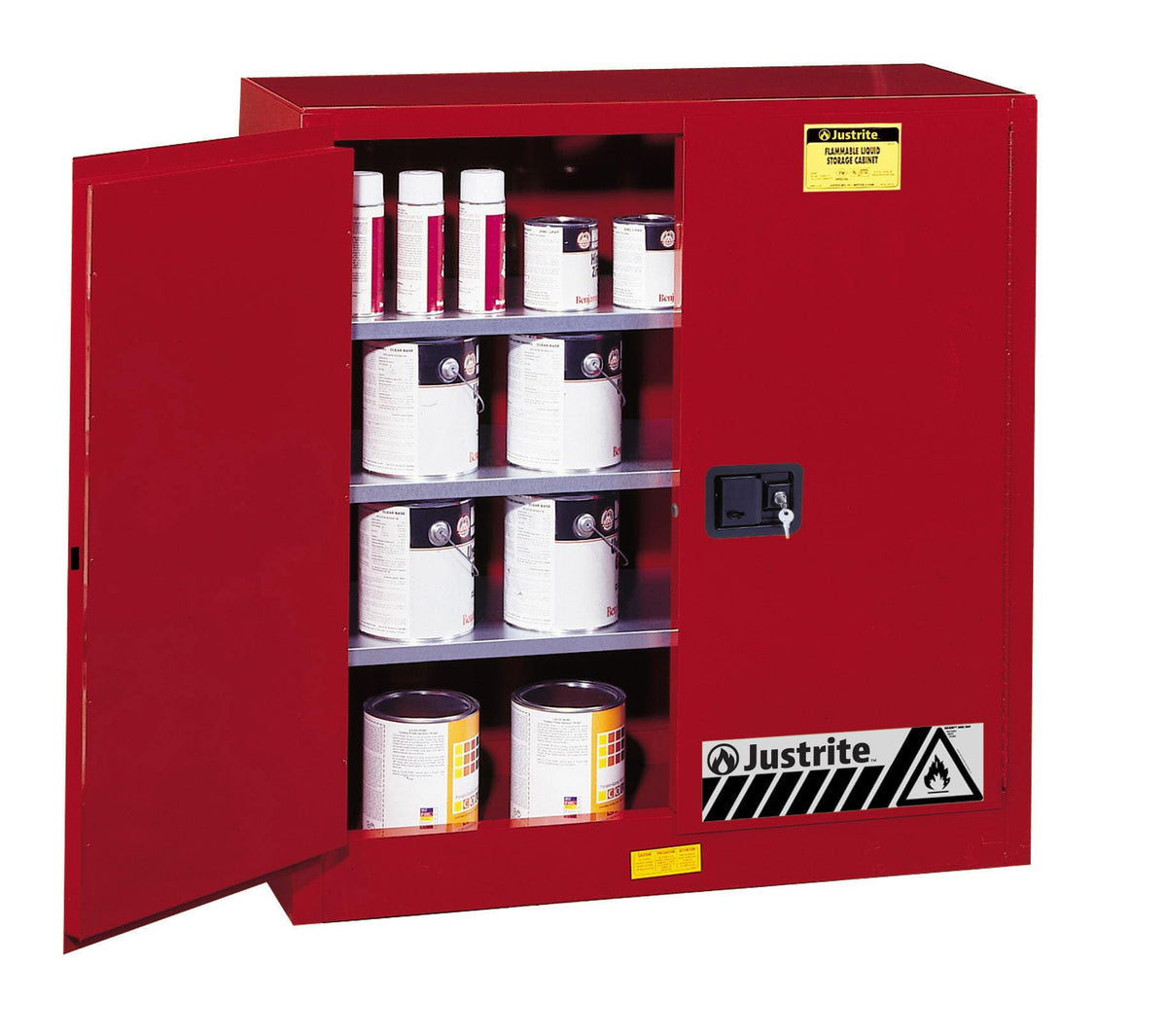 Justrite Red / 40 Gallon / Manual-Close Tool Cabinets