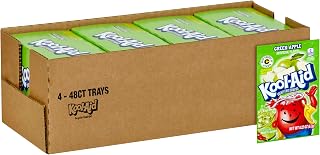 Kool-Aid Unsweetened Caffeine Free Green Apple Zero Calories Powdered Drink Mix Pitcher Packets , 48 count ( Pack of 4 )