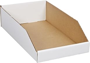 Box USA Storage Bins Medium 10"L x 18"W x 4 1/2"H 25-Pack - Corrugated Cardboard Box for Packing, Moving, and Storage