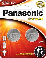 Panasonic CR2450 3.0 Volt Long Lasting Lithium Coin Cell Batteries in Child Resistant, Standards Based Packaging, 2-Battery Pack