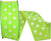 Reliant Ribbon 25639-185-09J Chiffon Asprin Dot Ribbon, 1-1/2 Inch X 25 Yards, Citrus