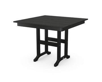 ® Farmhouse 37" Dining Table in Black by Polywood – 37" x 37", High Density Polyethylene, Black, Model FDT37BL