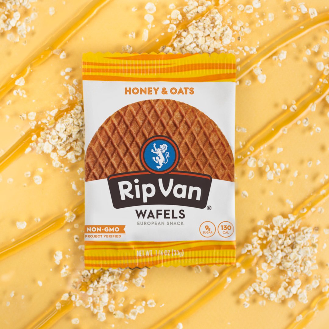 Rip Van Wafels Honey and Oats / 4 Count (Pack of 1) / Golden Brown Wafers